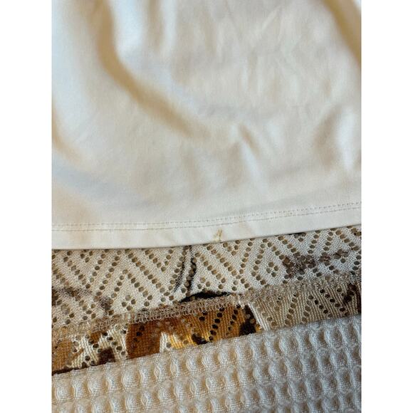 Alfred Dunner Floral Boho Open Front Mesh Cardigan Attached Cami White Brown XL - Picture 3 of 11